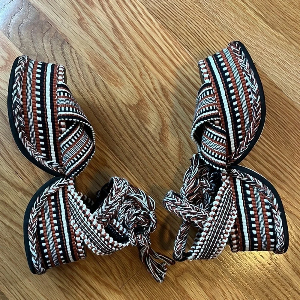 Free People x Amambaih Beatriz Wrap Sandals Size 36 EU NEW